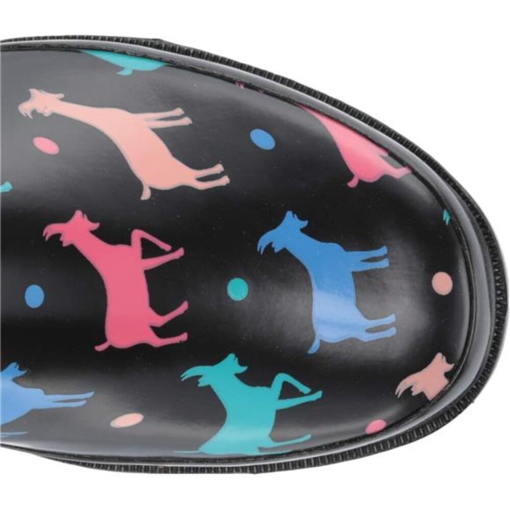 NEW Women's Unique Printed Tall 100% Waterproof Rain Boot Adjustable Strap - Picture 5 of 6